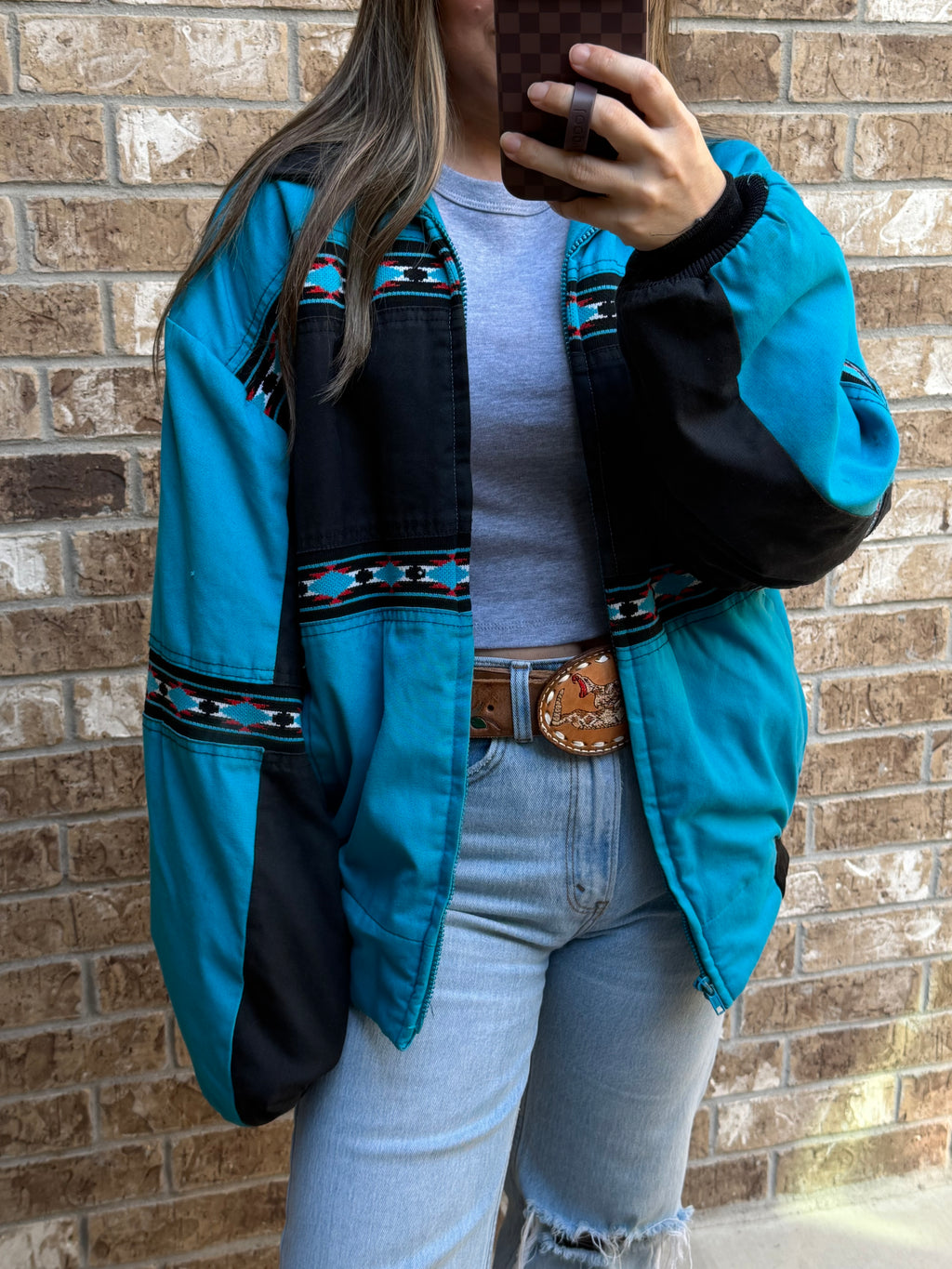 Turquoise Western Frontier Jacket - Size XL