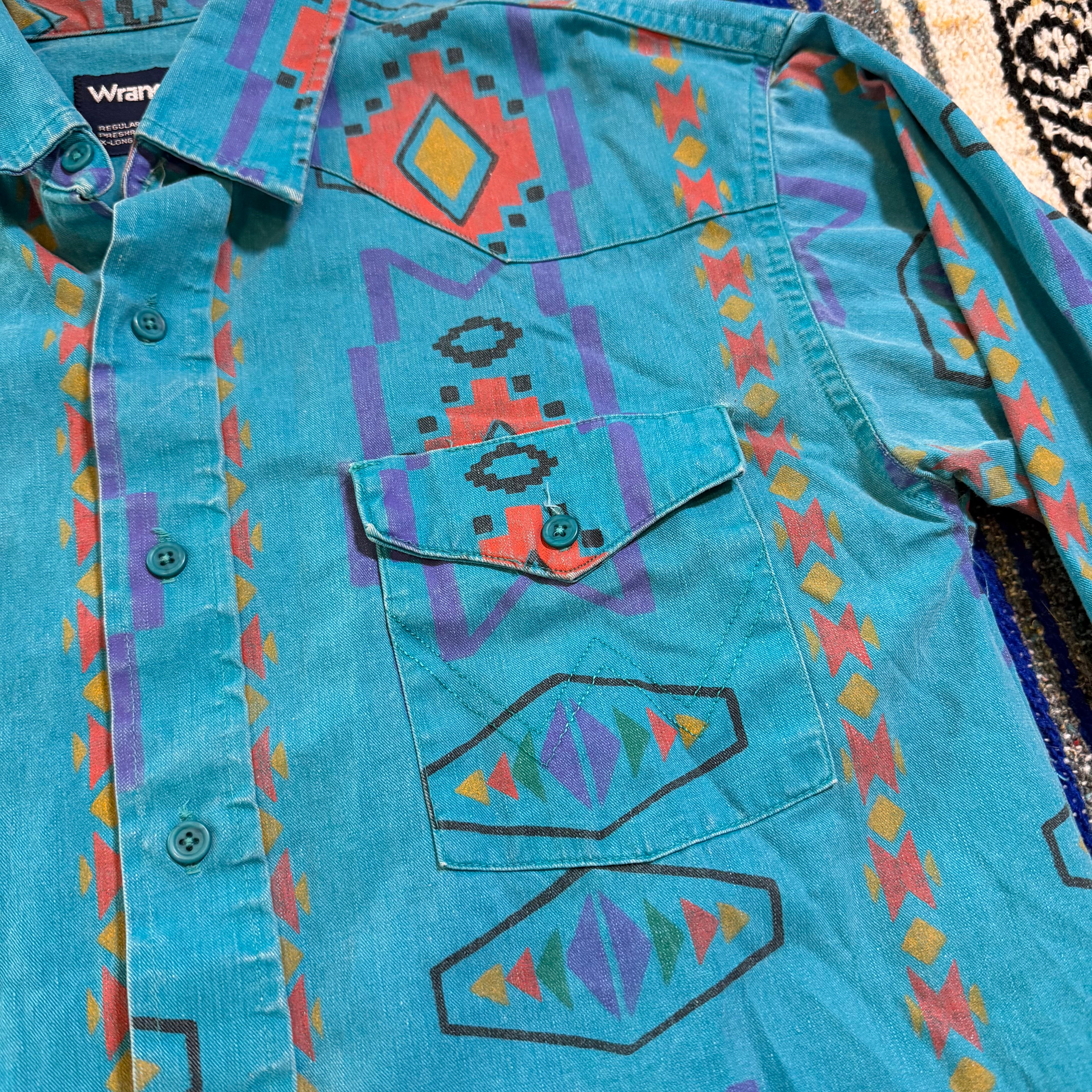 Aqua Southwestern Wrangler Brushpopper - 16.5x35