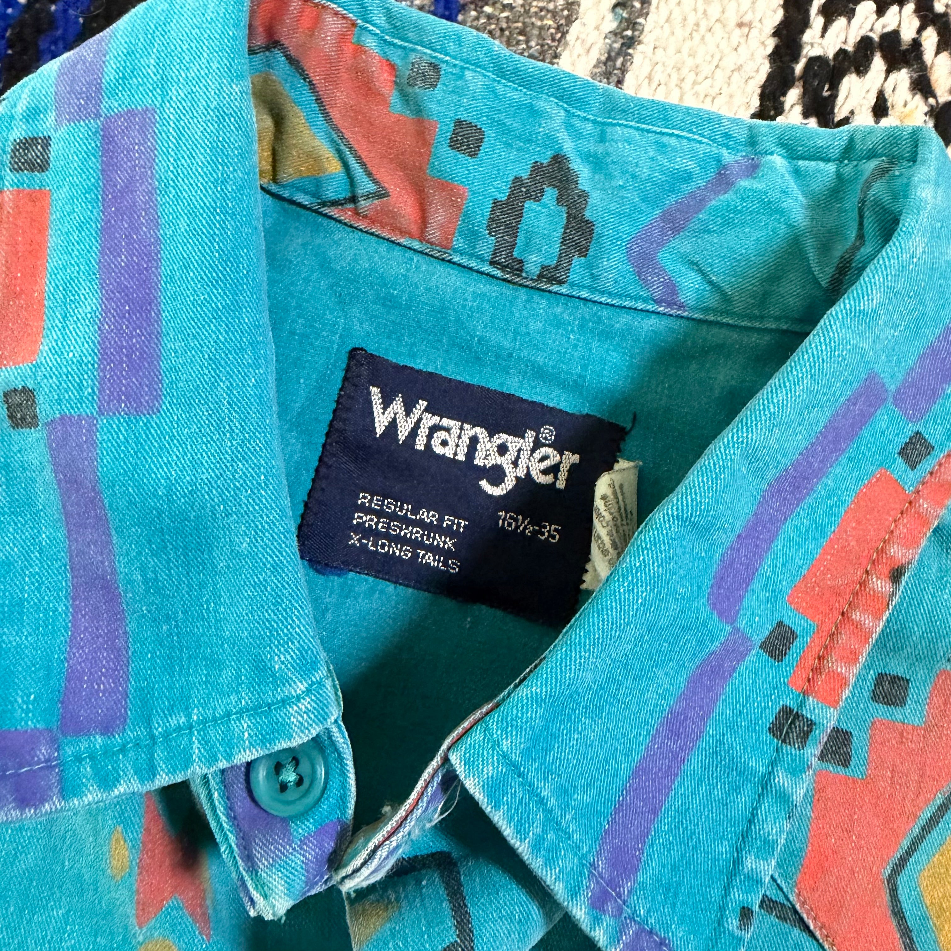 Aqua Southwestern Wrangler Brushpopper - 16.5x35