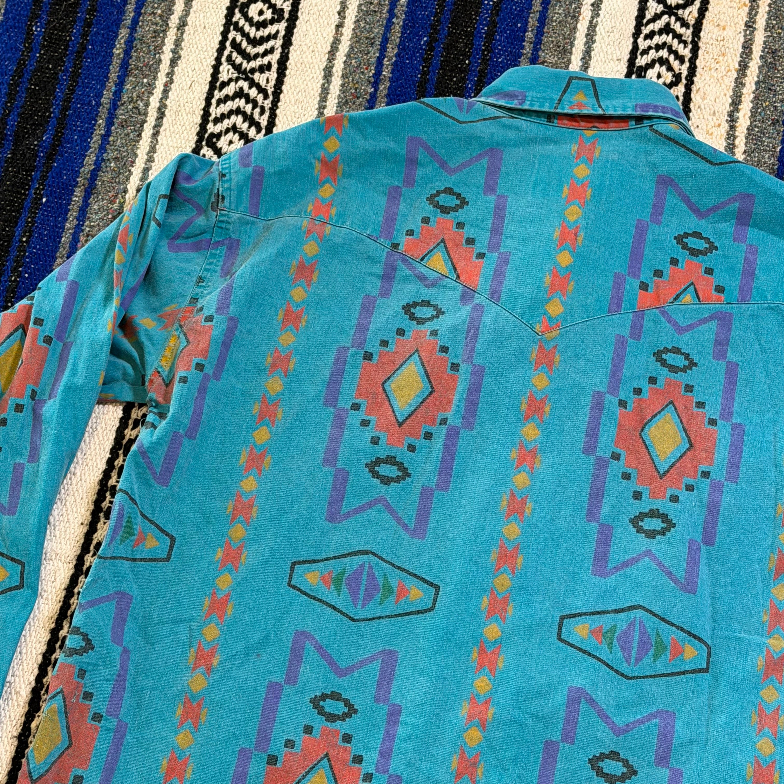 Aqua Southwestern Wrangler Brushpopper - 16.5x35