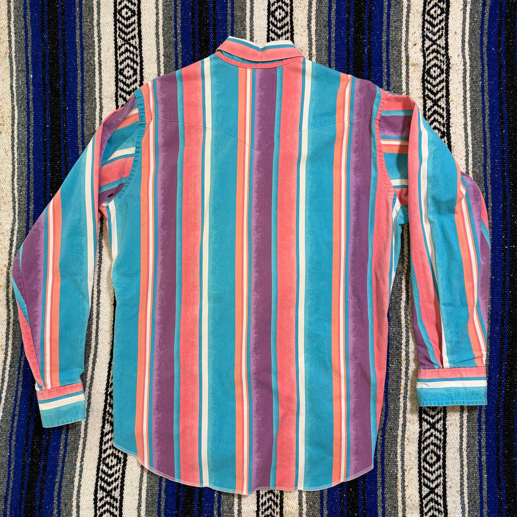 Pink and Purple Stripe Wrangler Button Up - 16.5x36