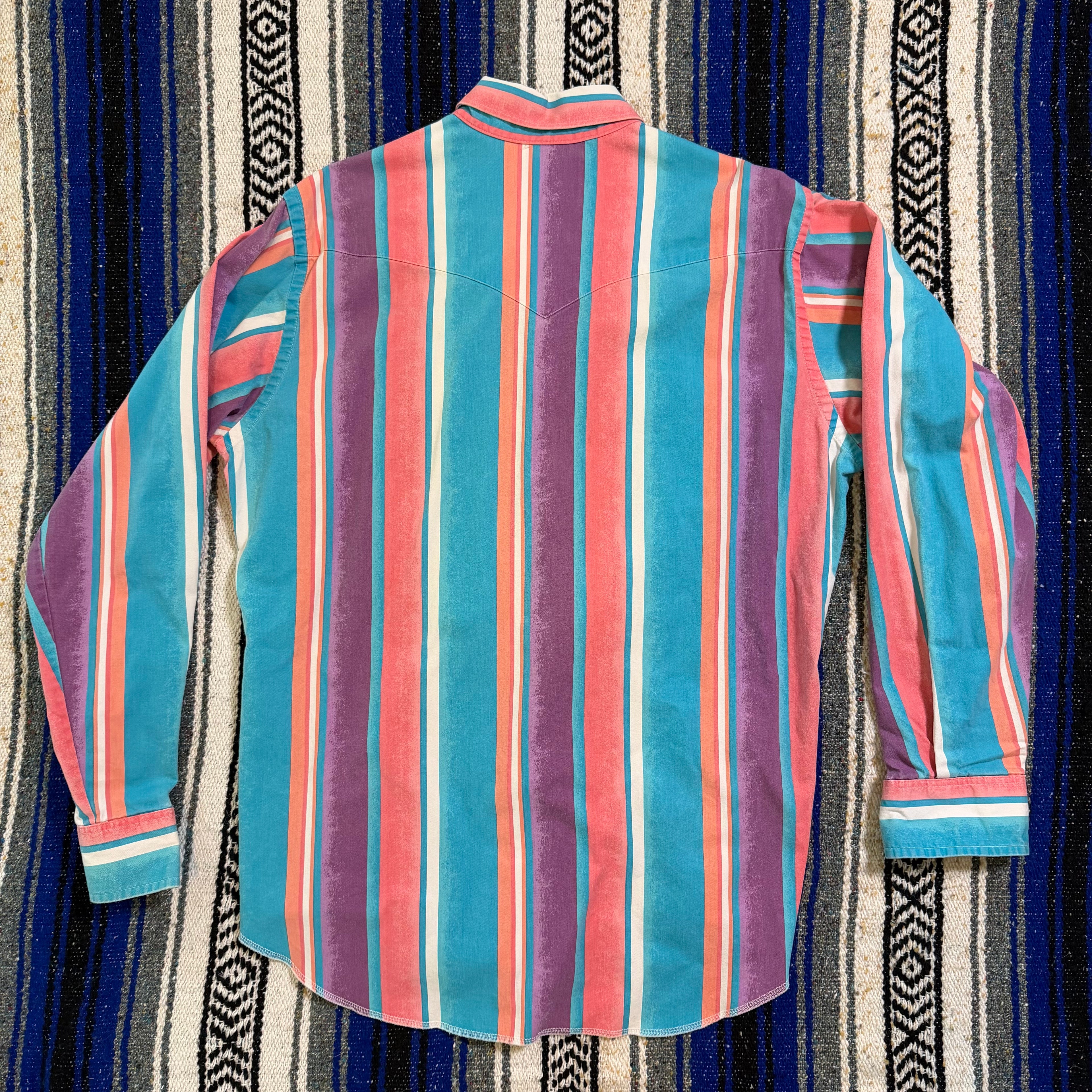 Pink and Purple Stripe Wrangler Button Up - 16.5x36