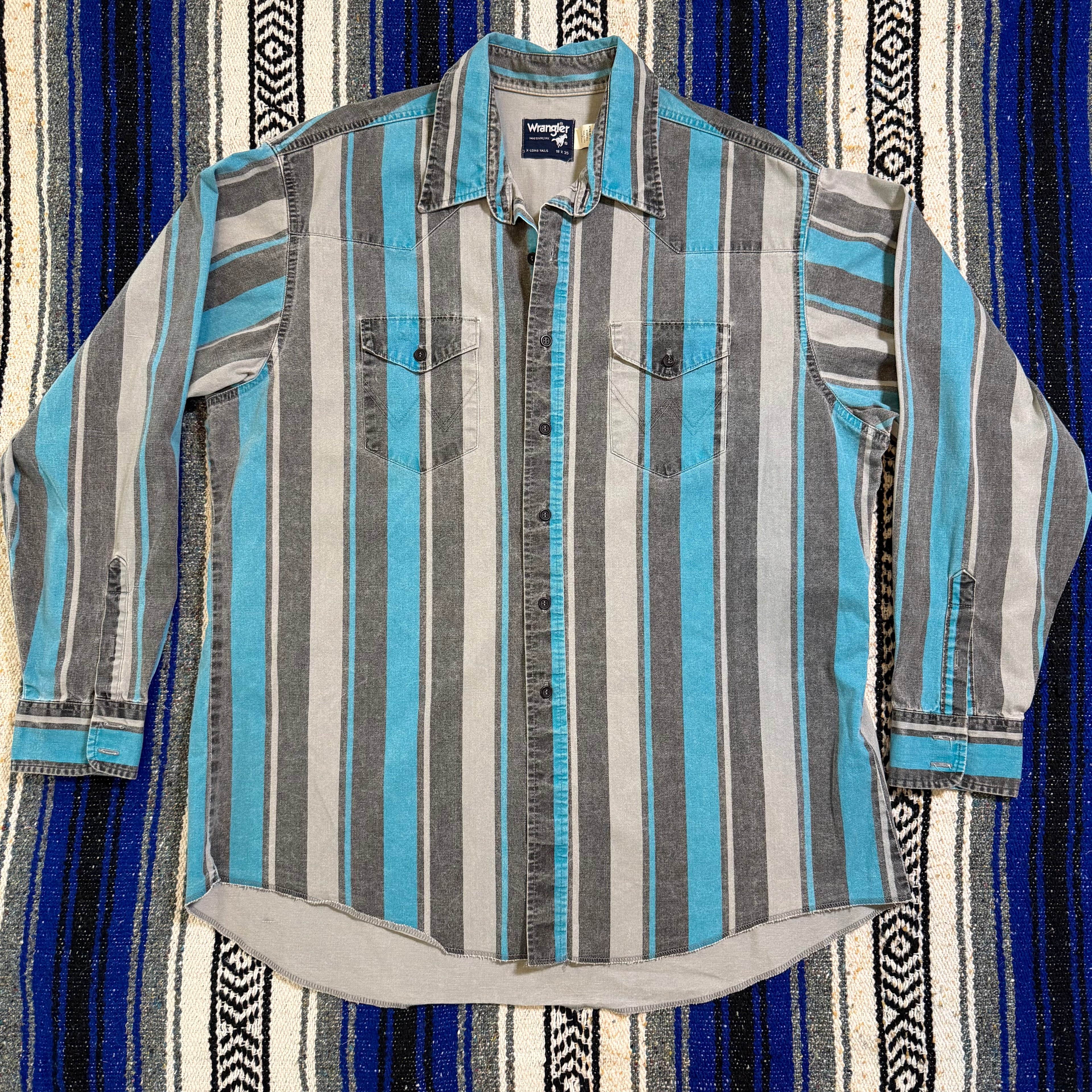 Grey/Teal Stripe Wrangler Brushpopper - 18x35