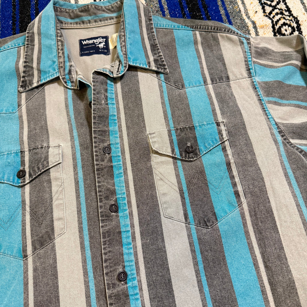Grey/Teal Stripe Wrangler Brushpopper - 18x35