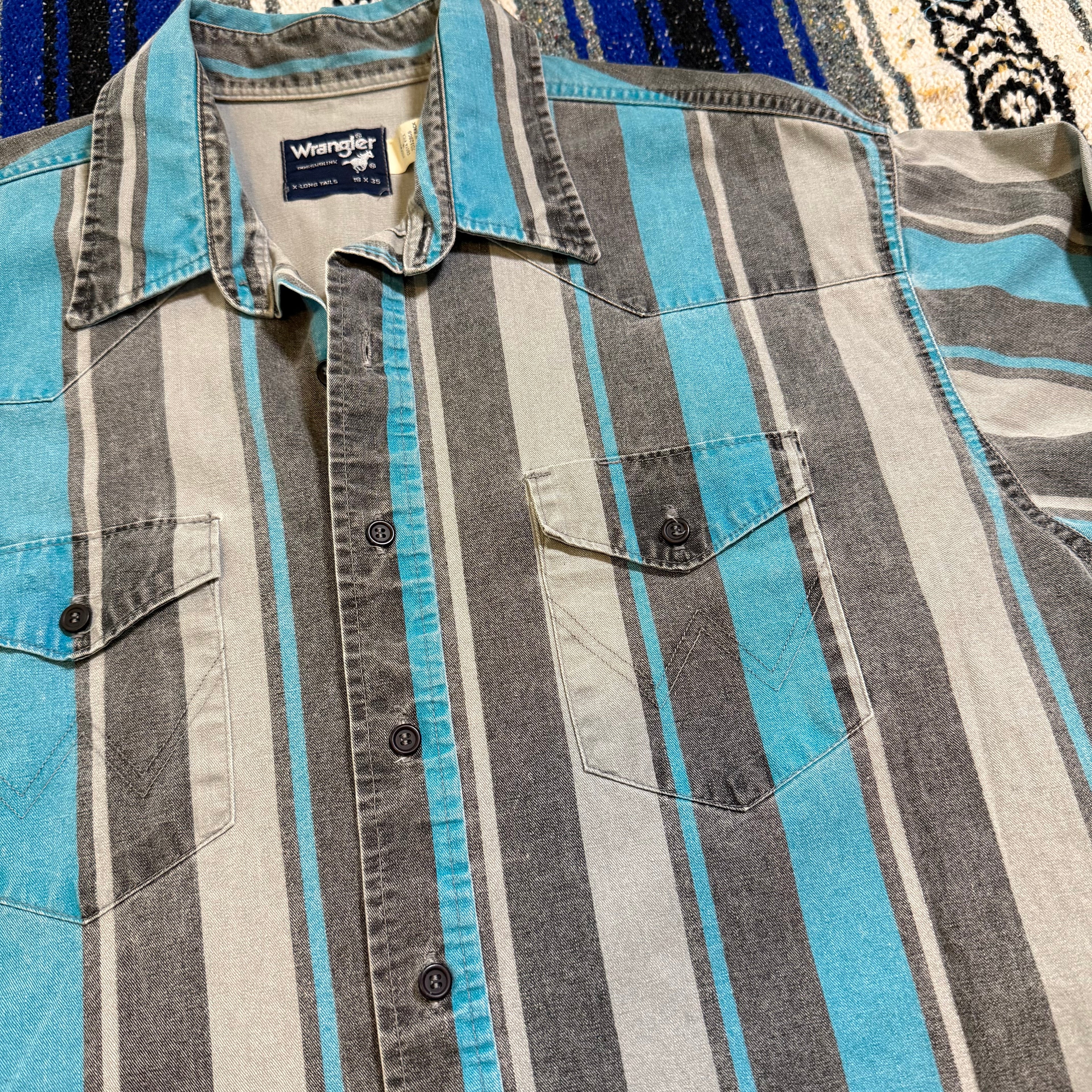 Grey/Teal Stripe Wrangler Brushpopper - 18x35