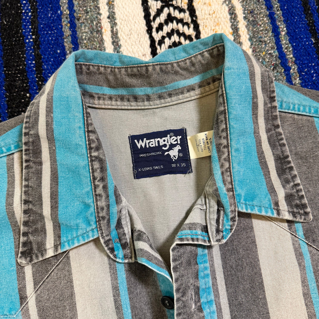 Grey/Teal Stripe Wrangler Brushpopper - 18x35