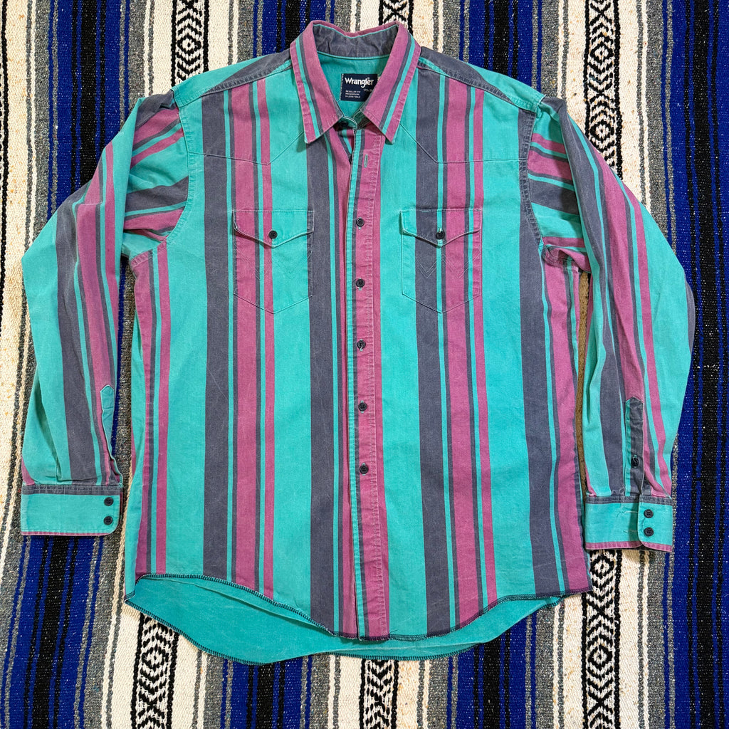 Aqua/Pink Stripe Wrangler Brushpopper - 17.5x36