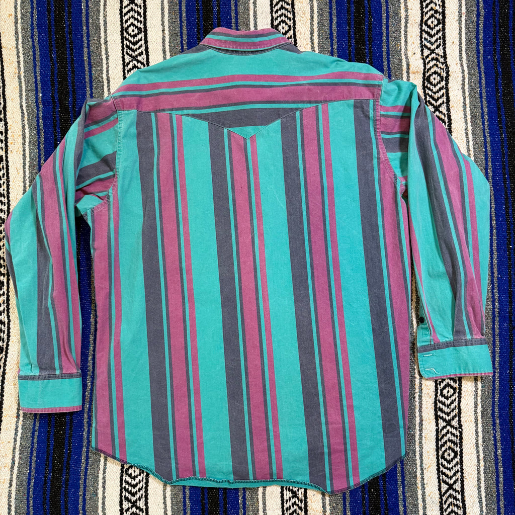 Aqua/Pink Stripe Wrangler Brushpopper - 17.5x36