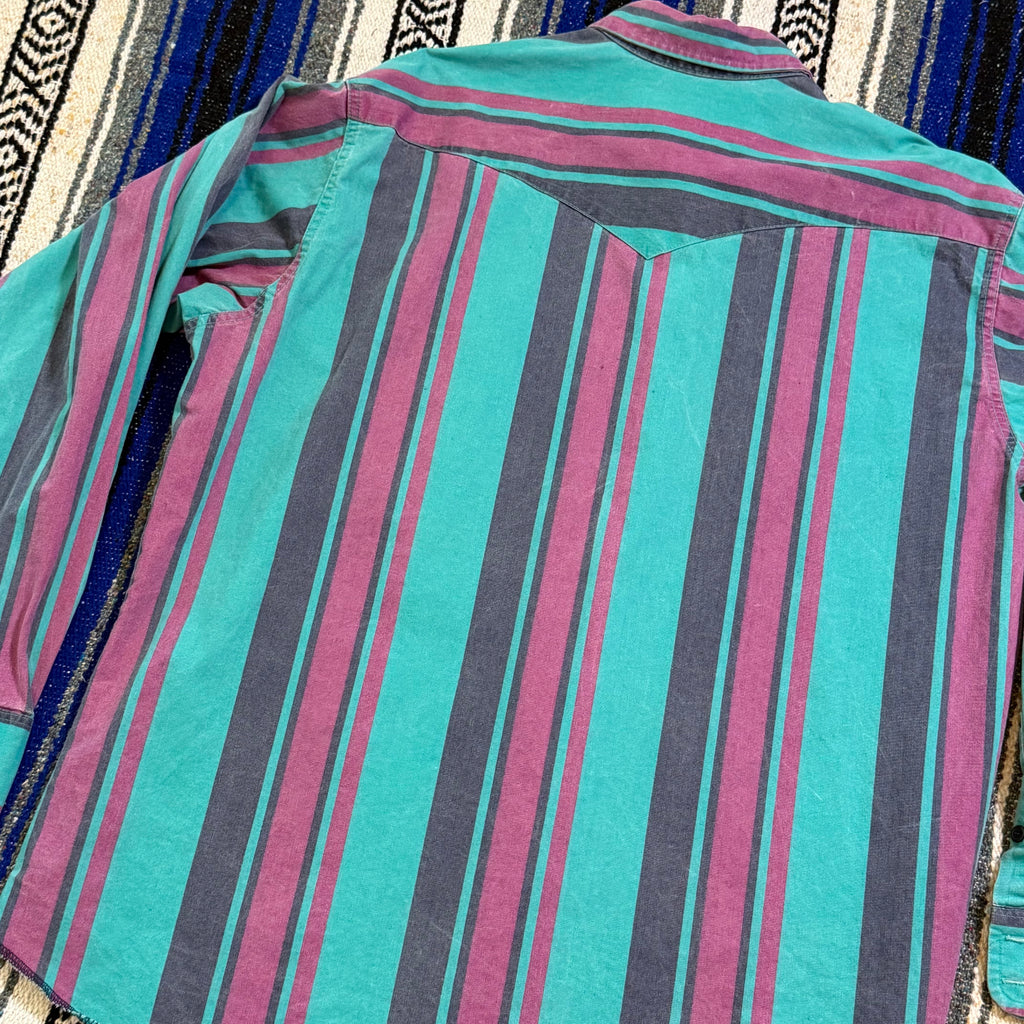 Aqua/Pink Stripe Wrangler Brushpopper - 17.5x36