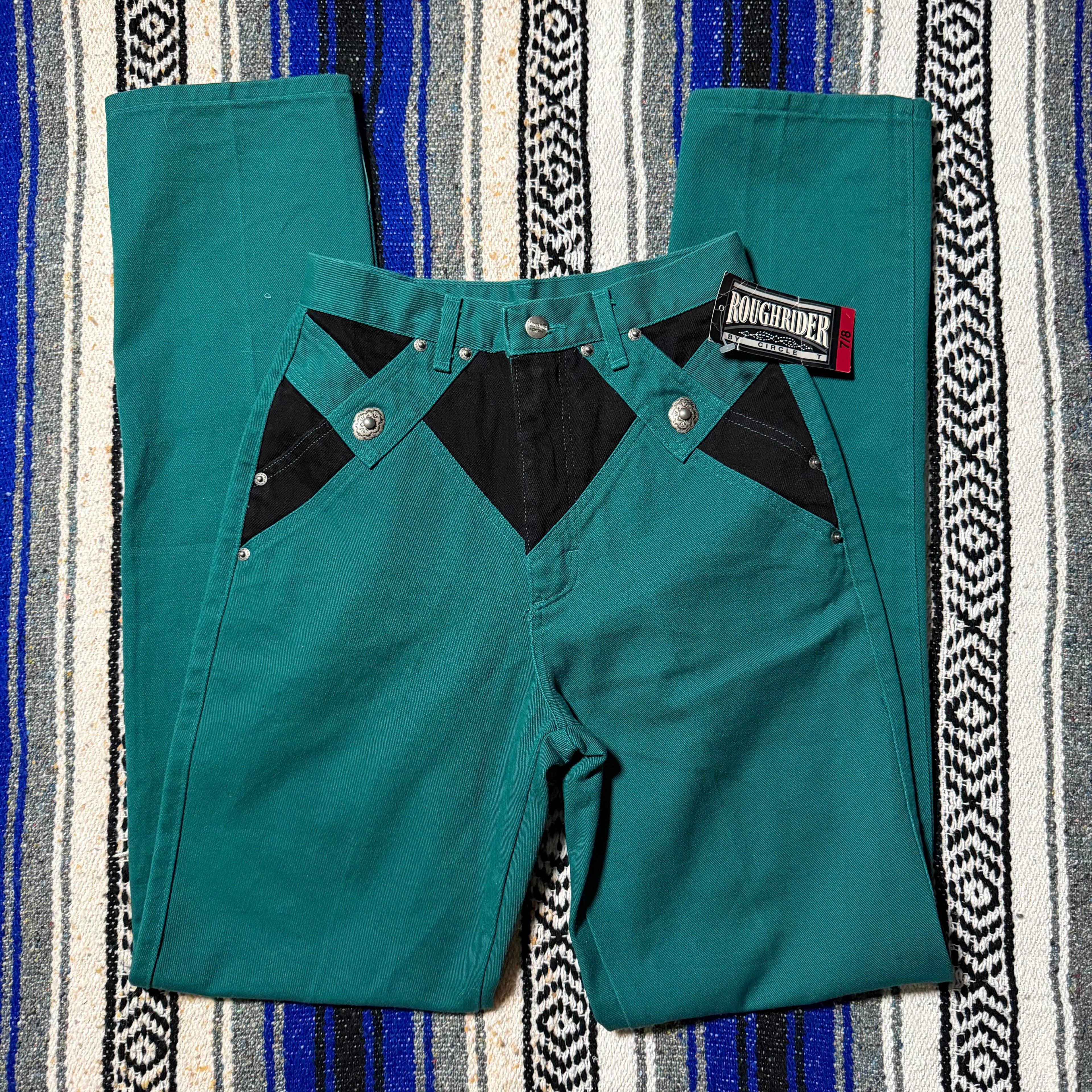 Emerald Green/Black Concho Roughriders - Size 7/8