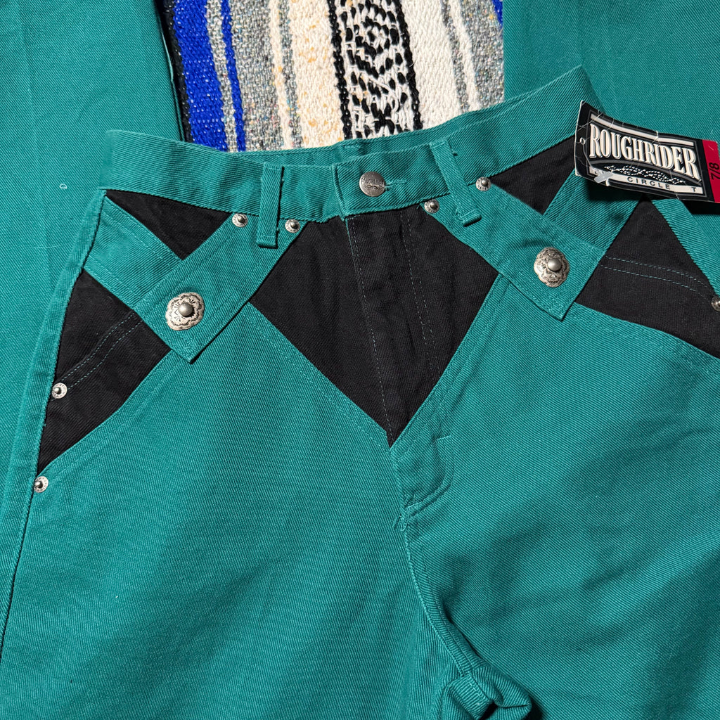 Emerald Green/Black Concho Roughriders - Size 7/8